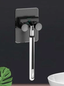 1pc Plain Color Punch-free Shaver Holder - Black - View 1