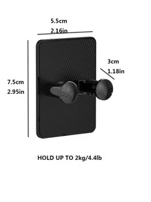 1pc Plain Color Punch-free Shaver Holder - Black - View 2