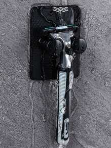 1pc Plain Color Punch-free Shaver Holder - Black - View 4