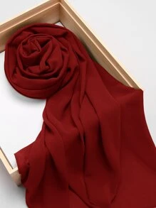 1 Khăn Voan Chắc Chắn Đa Năng Giả Hijab Ngoài Trời Chống Nắng Cho Cuộc Sống Thường Ngày - Màu Đỏ Sâu - Xem 11