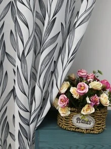 Mẫu rèm lá đơn - Đen và trắng - Xem 6