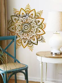 2 piezas Pegatina de pared con patrón de mándala - Multicolor - Ver 1