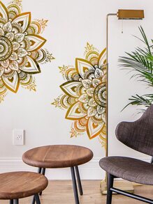 2 piezas Pegatina de pared con patrón de mándala - Multicolor - Ver 2