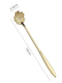 4pcs Coffee Scoop, Ice Cream Dessert Scoop, Stainless Steel Long Handle Mug Stirring Spoon - Gold - View 2