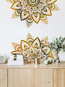 2 piezas Pegatina de pared con patrón de mándala - Multicolor - Ver 7