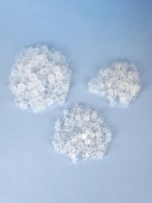 300个/袋 混合装 S/M/L 一次性纹身墨水杯，透明颜料容器带盖，塑料永久化妆纹身配件 - 無色 - 查看 2