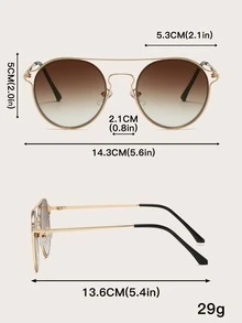 橫飾漸變鏡片太陽眼鏡 - 漸層 - 查看 3