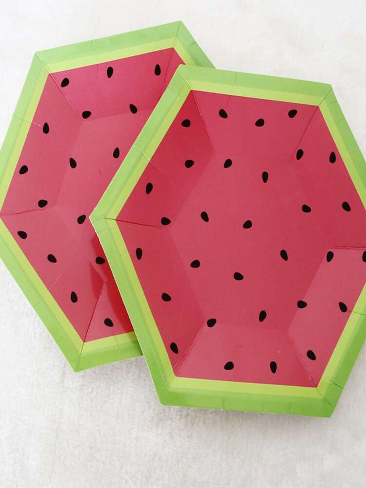 8 piezas Plato desechable con patrón de vaca - Multicolor - Añade 2