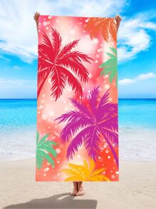 1入組椰子樹圖案沙灘巾 - 彩色 - 查看 1