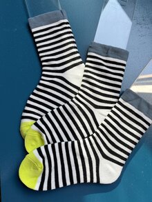 Niños 3 pares Calcetines de tripulación con patrón de rayas - Multicolor - Ver 4