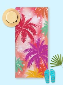 1入組椰子樹圖案沙灘巾 - 彩色 - 查看 3