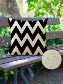 1入組鋸齒圖案戶外防水墊套不附帶內芯 - 黑與白 - 查看 4