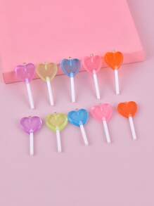 10 pièces Pendentif en forme de cœur à la mode en résine pour sucette DIY de la Saint-Valentin