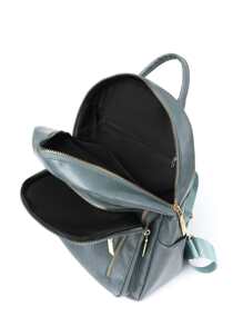 Mochila clásica minimalista con cremallera delantera - Azul - Ver 4