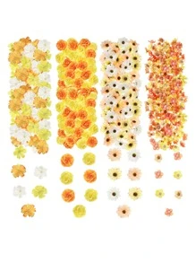 50PCS Colorful Mini Artificial Flower Head DIY Handmade Wedding Flower Arrangement, Graduation Season Hat Decoration Artificial Flowers - Multicolor - View 2