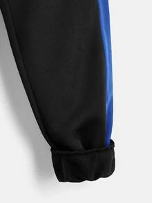 SHEIN Boys Cut And Sew Thermal Hoodie & Joggers - Multicolor - View 3