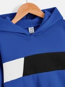 SHEIN Boys Cut And Sew Thermal Hoodie & Joggers - Multicolor - View 5