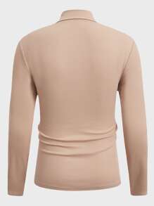 Manfinity NiteLyfe Men Turtleneck Solid Tee - Apricot - View 2