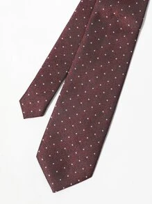 男士波卡圓點系帶 - 酒紅色 - 查看 3