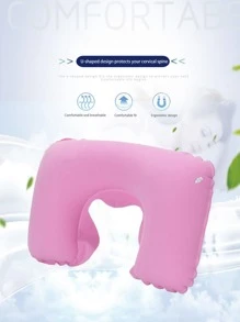 1入組充氣旅行枕和1入組眼罩和2入組耳塞 - 粉色 - 查看 7