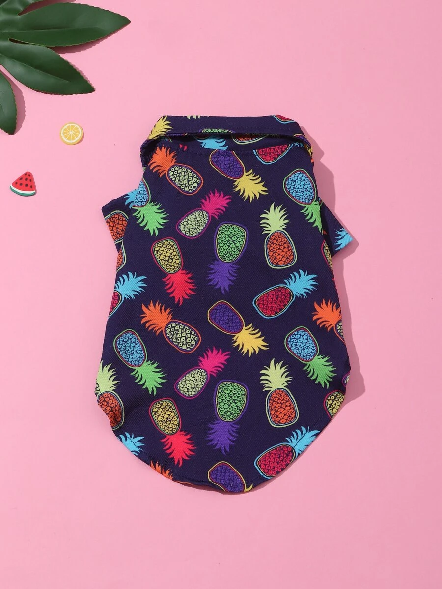 1pc Pineapple Print Pet Shirt