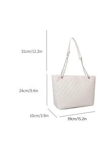 Túi Xách tay Nữ Đôi tay cầm Đúng mốt - trắng - Xem 5