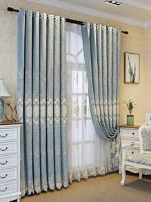 卷軸刺繡1片遮光窗簾 - 彩色 - 查看 5