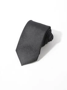 Men Solid Tie - Black - View 2