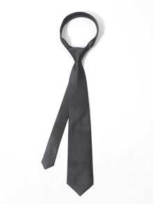 Men Solid Tie - Black - View 4