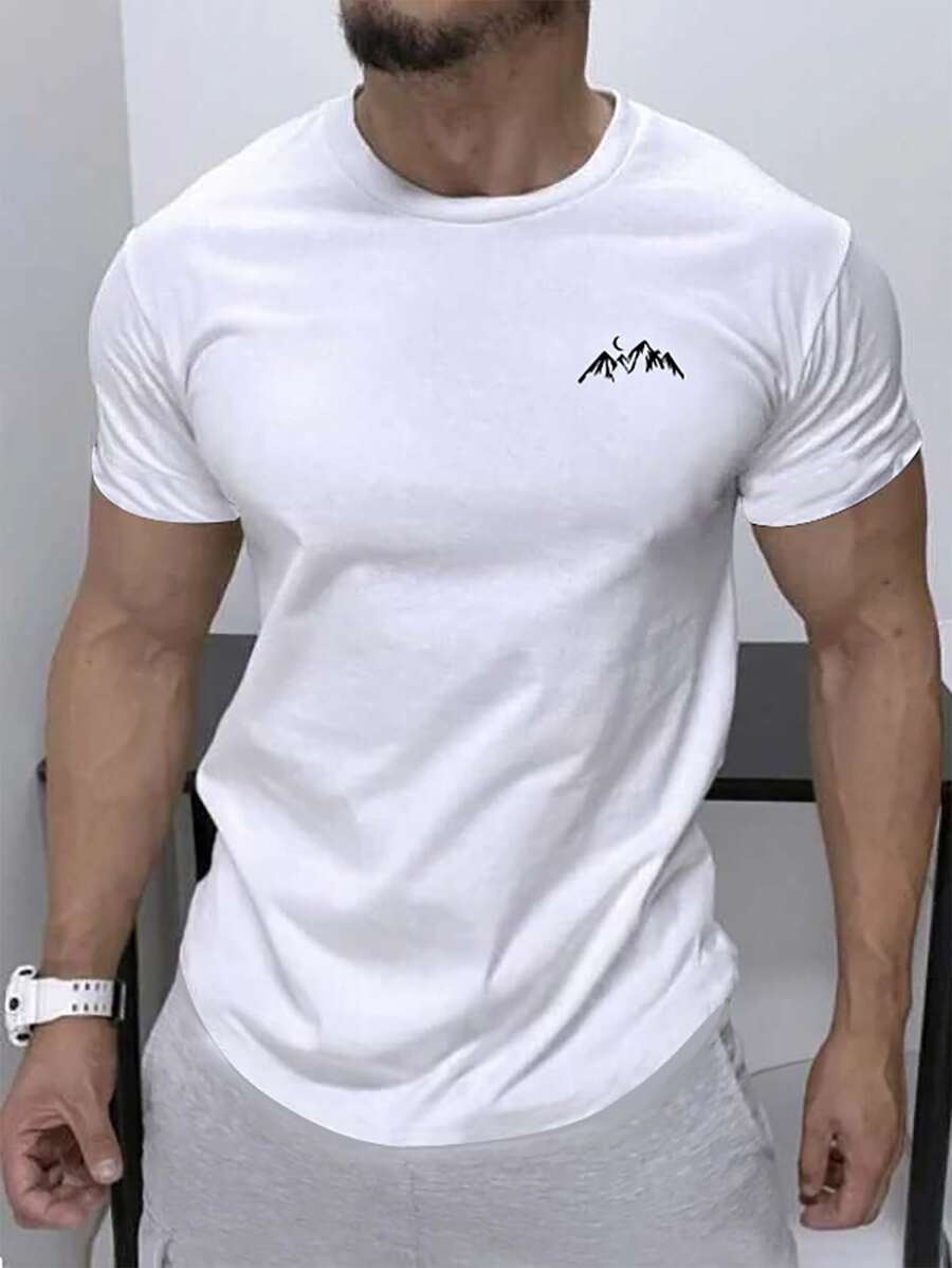 Manfinity Homme Men Graphic Print Tee - White - View 1