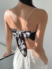 DAZY 花卉印花斗篷式上衣 - 黑與白 - 查看 7