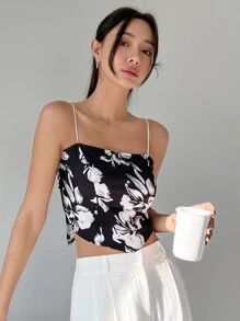 DAZY 花卉印花斗篷式上衣 - 黑與白 - 查看 8