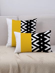 1入組幾何圖案靠墊套不附帶墊芯 - 彩色 - 查看 4