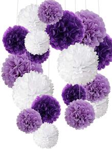 8pcs Tissue Paper Pom Pom Set,Christmas - Multicolor - View 8