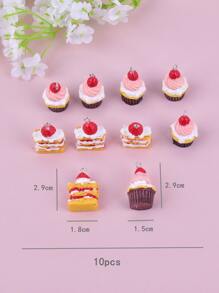 10 chiếc bánh nhựa tự làm mặt dây chuyền - Nhiều màu - Xem 3