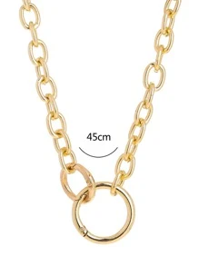 Minimalist Chain Necklace - Yellow Gold - View 3