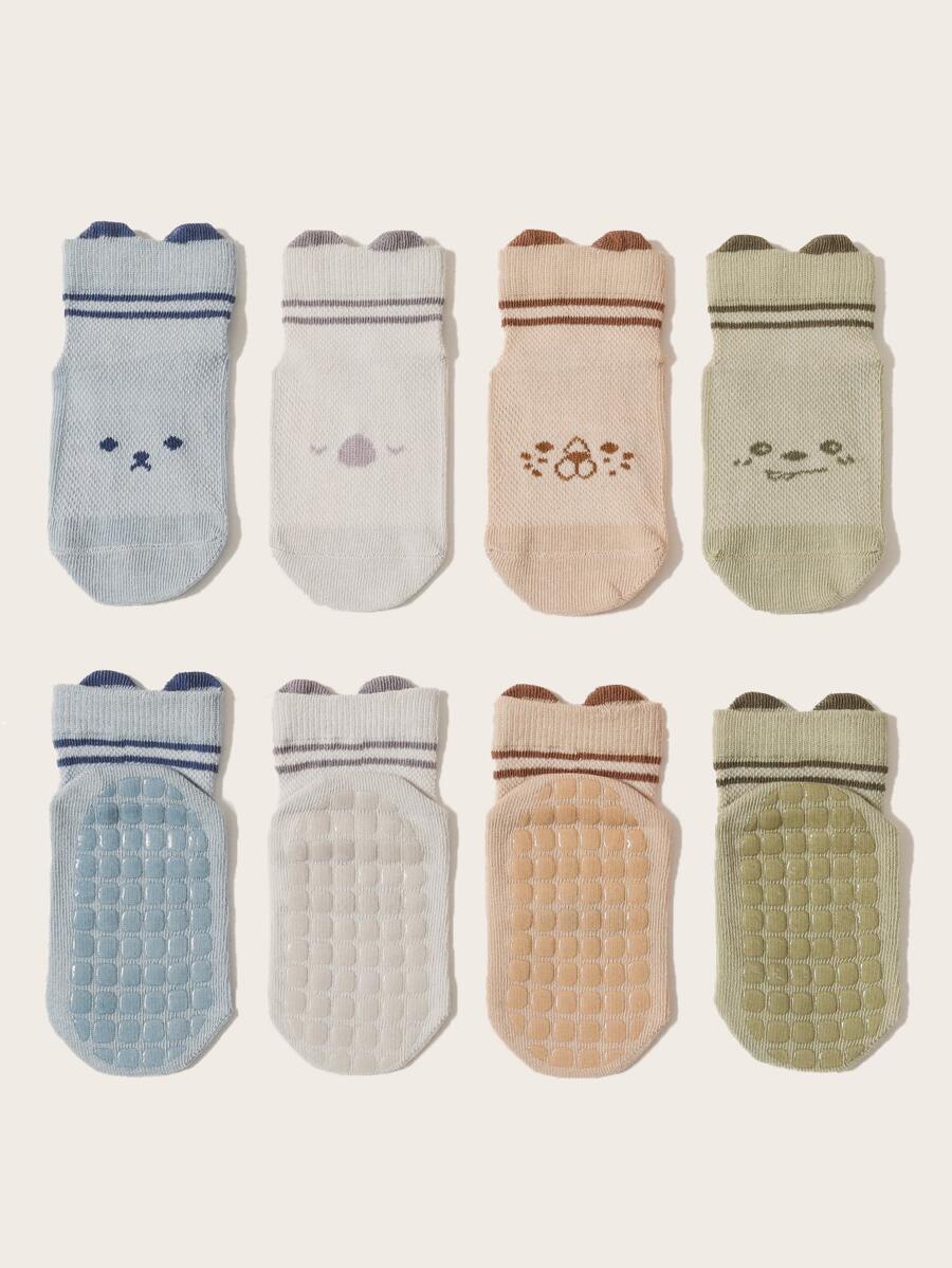 Bebé 4 pares Calcetines con estampado de dibujos animados - Multicolor - Ver 1