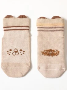 Bebé 4 pares Calcetines con estampado de dibujos animados - Multicolor - Ver 5