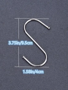2pcs Stainless Steel S-Shaped Hook - Silver - View 2