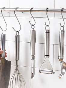 2pcs Stainless Steel S-Shaped Hook - Silver - View 4