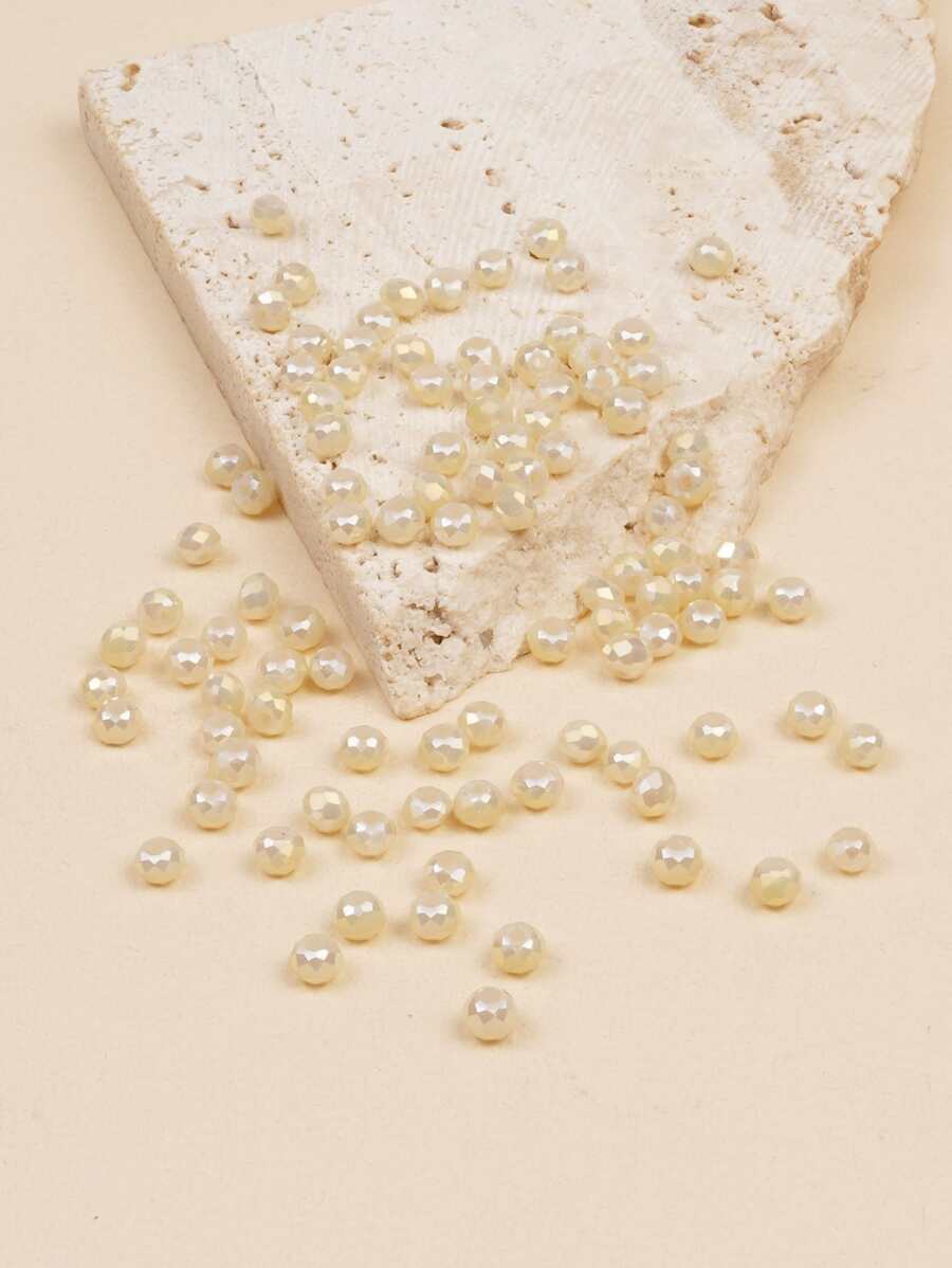 100pcs 4mm DIY Glass Bead - Beige - View 1