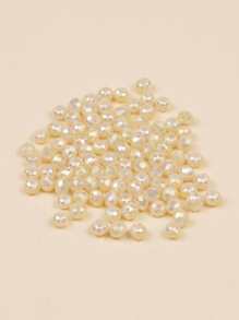 100pcs 4mm DIY Glass Bead - Beige - View 2