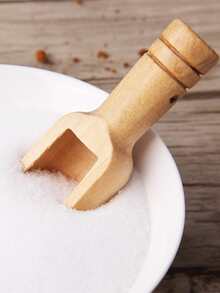 1pc Mini Wooden Tea Scoop - Brown - View 3