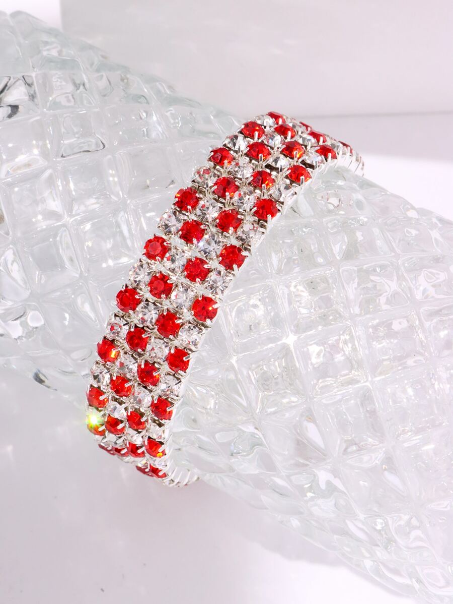 水鑽裝飾手環 - 紅色 - 查看 1