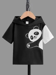 SHEIN Tops con trai lớn Hoạt hình Giải trí - màu đen - Xem 6