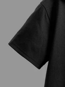 SHEIN Tops con trai lớn Hoạt hình Giải trí - màu đen - Xem 4