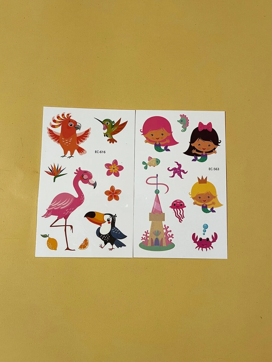 2sheets Cartoon Graphic Tattoo Sticker