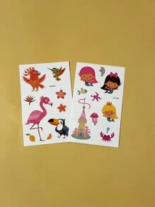 2sheets Cartoon Graphic Tattoo Sticker