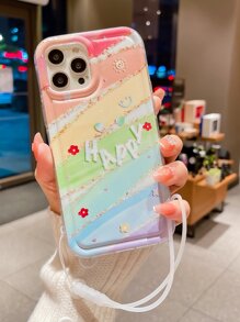Funda para móvil con estampado de letra con acollador - Multicolor - Ver 1