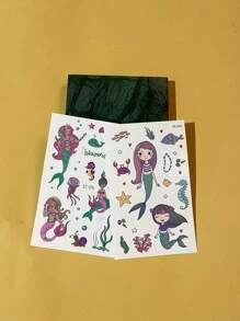 2sheets Mermaid Pattern Tattoo Sticker - Multicolor - View 3